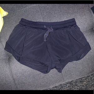 Navy lululemon hotty hot shorts